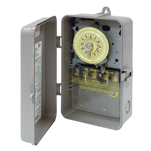 Intermatic, Inc - Intermatic T104P NEMA 3R Plastic Case 208 to 277 VAC 60 Hz 40 Amp DPST Electromechanical Time Switch