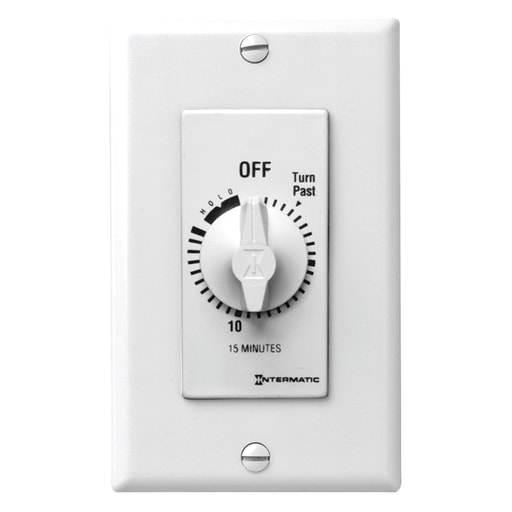 Intermatic, Inc - Intermatic FD15MHW 15 Minute 125 to 277 VAC 60 Hz SPST White Countdown Timer with 15 Minute Hold