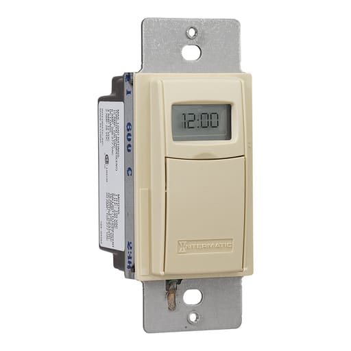 Intermatic, Inc - Intermatic EI600C 7-Day 120 to 277 VAC 12 to 28 VDC 1-Pole 3-Way Ivory Digital In-Wall Timer