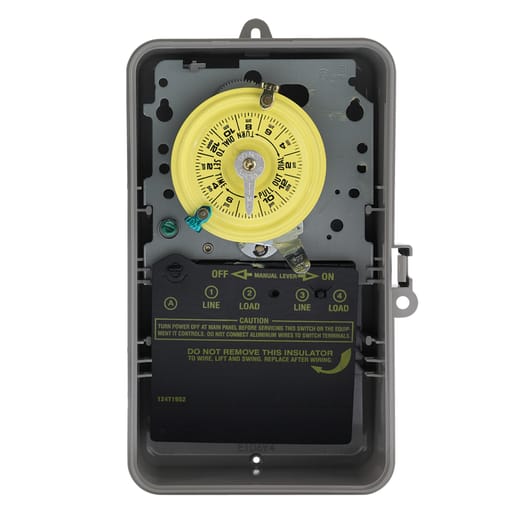 Intermatic, Inc - Intermatic T103P NEMA 3R Plastic Case 125 VAC 60 Hz 40 Amp DPST Electromechanical Time Switch