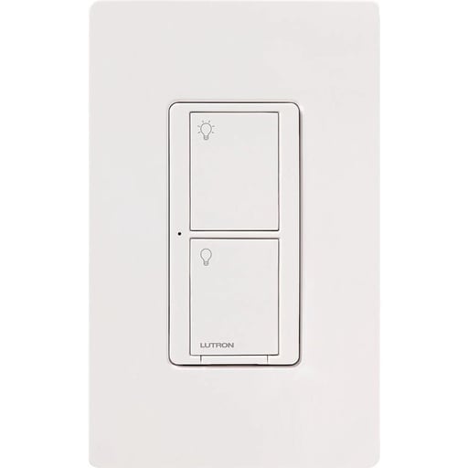Lutron - Lutron PD-5WS-DV-WH 120/277 VAC 5 Amp 1-Pole 2-Button White Radio Frequency Switch