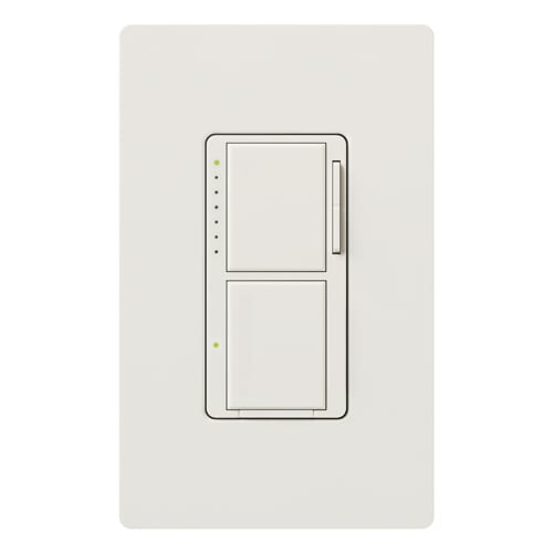 Lutron - Lutron MA-L3S25-WH 1-Pole 2.5 Amp 120 VAC 300 W White Fan/Incandescent/Halogen Dual Wall Dimmer and Switch