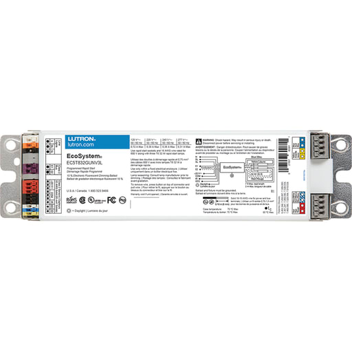 Lutron - Lutron EC5T832GUNV3L 32 W 277 Volt T8 Fluorescent Ballast