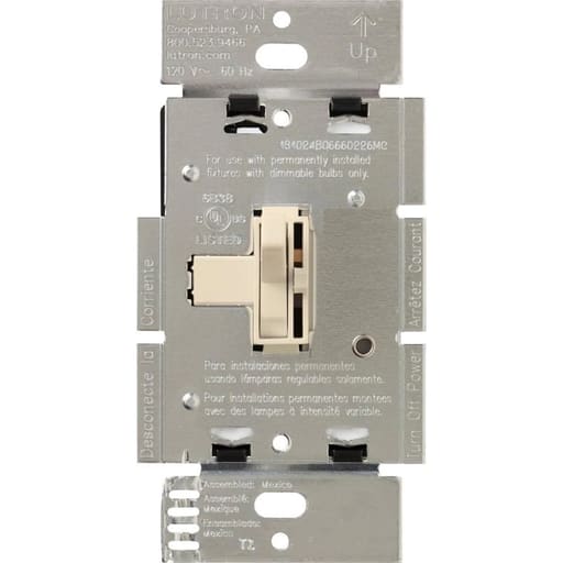 Lutron - Lutron AYLV-603P-LA 120 VAC 600 VA Light Almond 3-Way Magnetic Low Voltage Preset Dimmer
