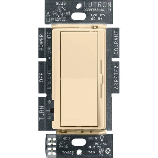 Lutron - Lutron DVCL-153P-IV 3-Way/Single-Pole CFL/LED DIVA Dimmer - Ivory
