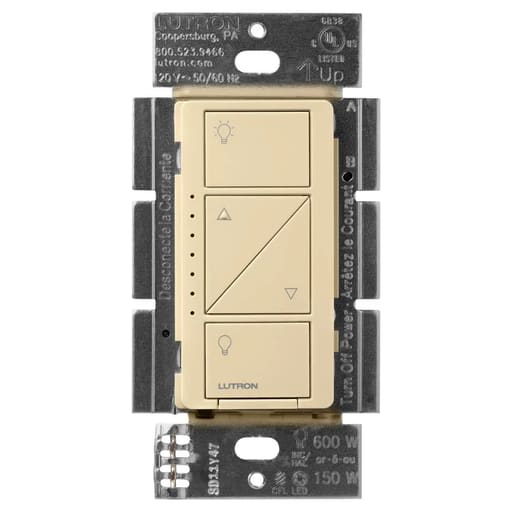 Lutron - Lutron PD-6WCL-IV 600 W 120 Volt Ivory 1-Pole/Multi-Location Lamp Dimmer