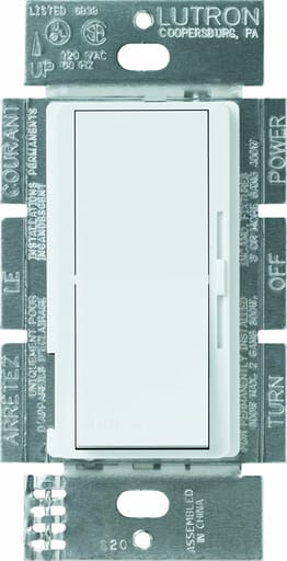 Lutron - Lutron DVELV-300P-WH Single Pole 300W Electronic Low Voltage DIVA Dimmer - White