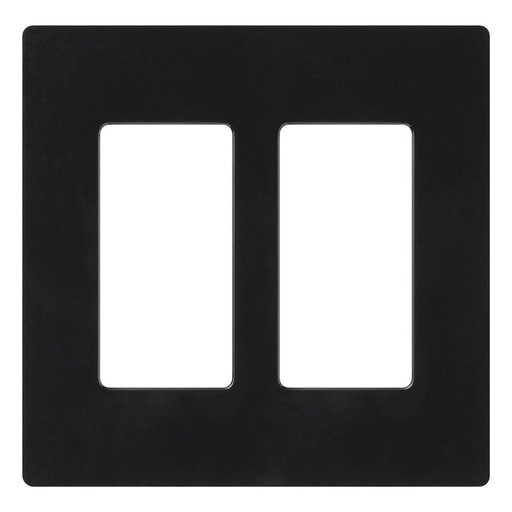 Lutron - Lutron CW-2-BL 2-Gang Black Polycarbonate Standard 2-Dimmer Designer Wallplate