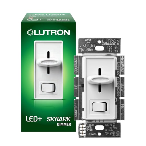 Lutron - Lutron SCL-153P-WH 600 W 120 Volt White 1-Pole/3-Way Incandescent/Halogen Dimmer