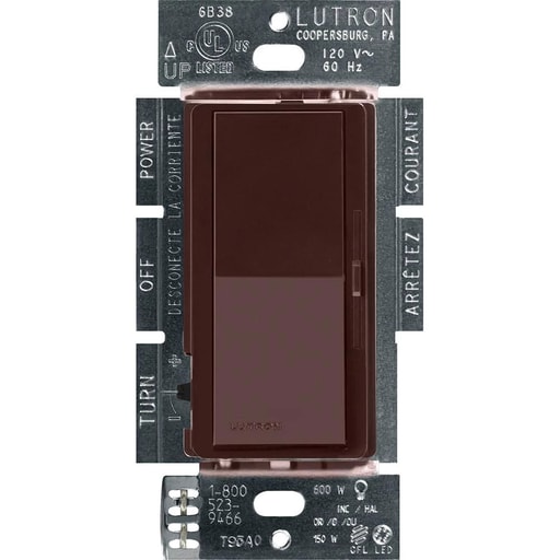 Lutron - Lutron DVCL-153P-BR 3-Way/Single-Pole CFL/LED DIVA Dimmer - Brown
