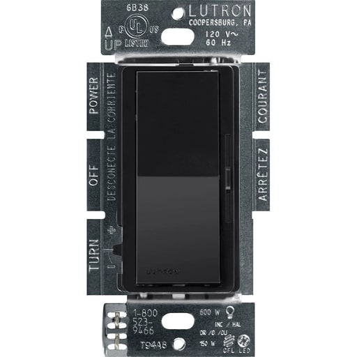 Lutron - Lutron DVCL-153PH-BL 150 W 120 Volt Black Dimmable 1-Pole/3-Way Compact Fluorescent/LED Wall Dimmer