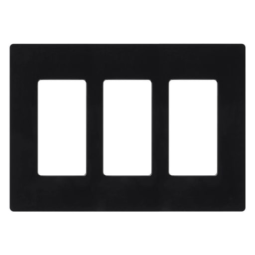 Lutron - Lutron CW-3-BL 3-Gang Black Polycarbonate Standard 3 Dimmer Designer Wallplate