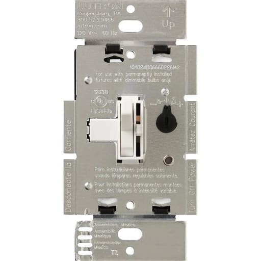 Lutron - Lutron AYLV-600P-WH 120 VAC 600 VA White 1-Pole Magnetic Low Voltage Preset Dimmer