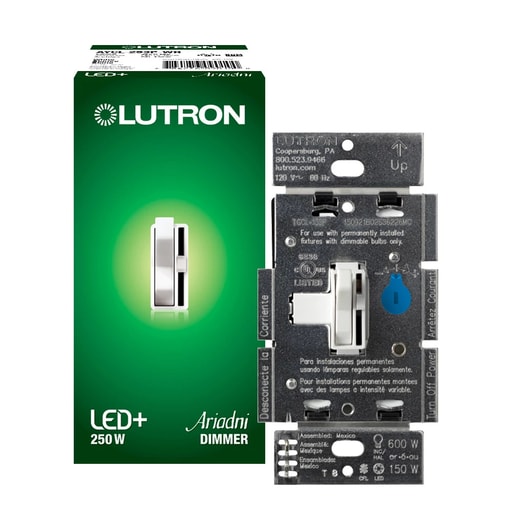 Lutron - Lutron AYCL-253P-WH 600 W 120 Volt White 1-Pole/3-Way Incandescent/Halogen Dimmer