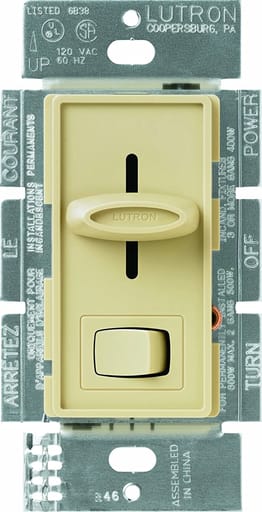 Lutron - Lutron S-10P-IV 1000 W 120 Volt Ivory 1-Pole Incandescent/Halogen Preset Dimmer