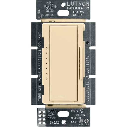 Lutron - Lutron MACL-153M-IV 600 W 120 Volt Ivory 1-Pole/3-Way/Multi-Location Incandescent/Halogen Dimmer