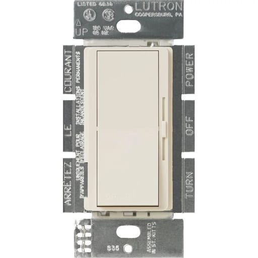Lutron - Lutron DVSTV-LA Diva 0-10V Control for LED Driver & Fluorescent Ballast, 1Pole/3Way, 120/277V - Light Almond