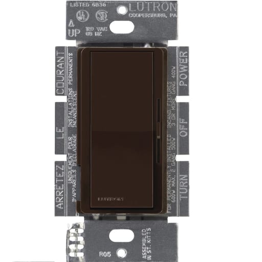 Lutron - Lutron DVELV-300P-BR 300 W 120 Volt Brown 1-Pole Electronic Low Voltage Dimmer