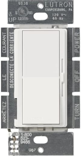 Lutron - Lutron DVLV-603P-WH 3-way 450W Magnetic Low-Voltage DIVA Dimmer - White