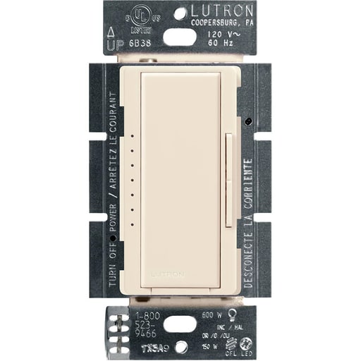 Lutron - Lutron MACL-153M-LA 600 W 120 Volt Light Almond 1-Pole/3-Way/Multi-Location Incandescent/Halogen Dimmer