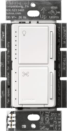 Lutron - Lutron MACL-LFQH-WH MACL FAN LIGHT WHI