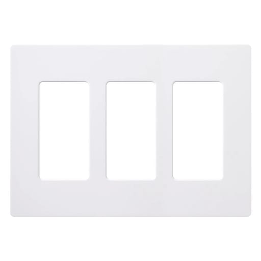Lutron - Lutron CW-3-WH 3-Gang Designer Wallplate - White