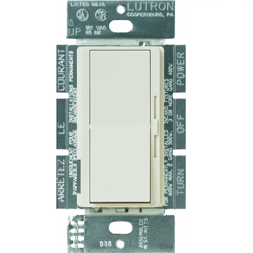 Lutron - Lutron DVELV-300P-LA 300 W 120 VAC Light Almond 1-Pole Electronic Low Voltage Paddle Switch Preset Dimmer