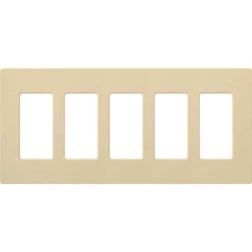 Lutron - Lutron CW-5-IV 5-Gang 5-Dimmer Ivory Polycarbonate Standard Designer Wallplate