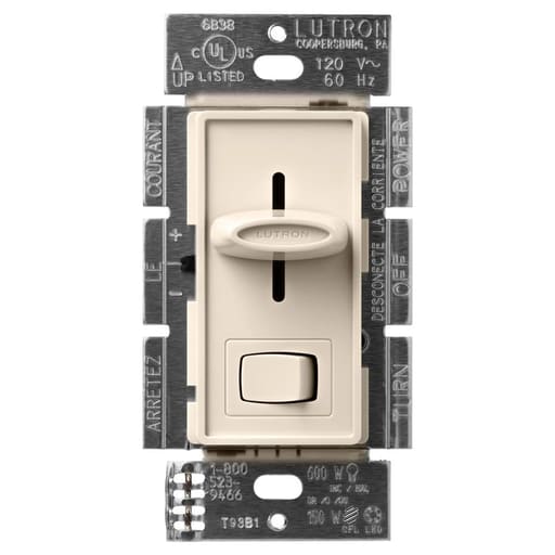 Lutron - Lutron Electronics SCL-153PH-LA 600 W 120 Volt Light Almond 1-Pole/3-Way Incandescent/Halogen Dimmer