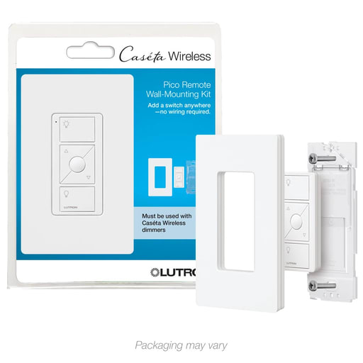 Lutron - Lutron PJ2-WALL-WH-L01 White Remote Control with Wall Mounting Kit