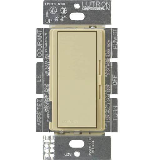 Lutron - Lutron DVELV-300P-IV 300 W 120 Volt Ivory 1-Pole Electronic Low Voltage Dimmer