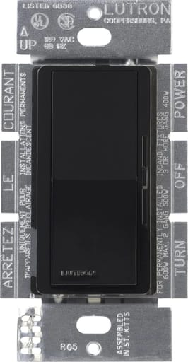 Lutron - Lutron DVELV-300P-BL 120 VAC 300 W Black 1-Pole Electronic Low Voltage Paddle Switch Preset Dimmer