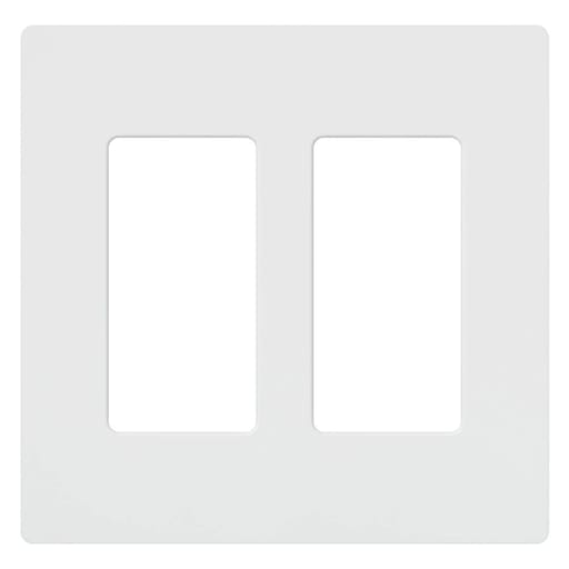 Lutron - Lutron CW-2-WH 2-Gang Designer Wallplate - White