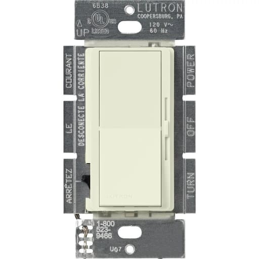 Lutron - Lutron DVSC-103P-BI 1000 W 120 Volt Biscuit 3-Way Incandescent/Halogen Paddle Switch Preset Dimmer