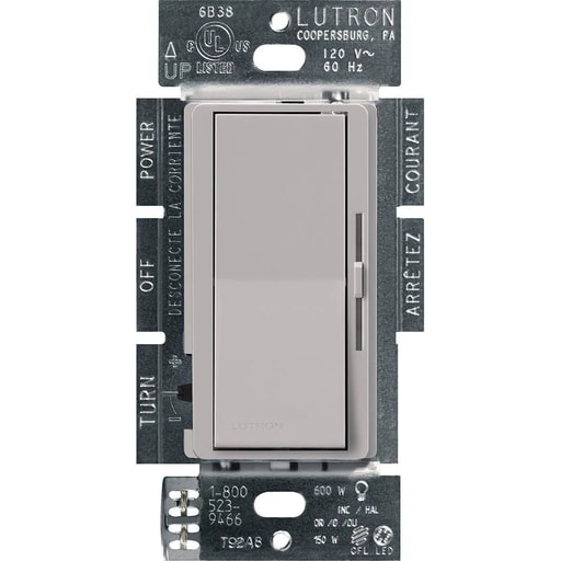 Lutron - Lutron DVCL-153P-GR 150 W 120 Volt Gray Dimmable 1-Pole/3-Way Compact Fluorescent/LED Wall Dimmer