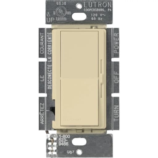 Lutron - Lutron DV-10P-IV Diva Incandescent 1000 W Ivory Dimmer