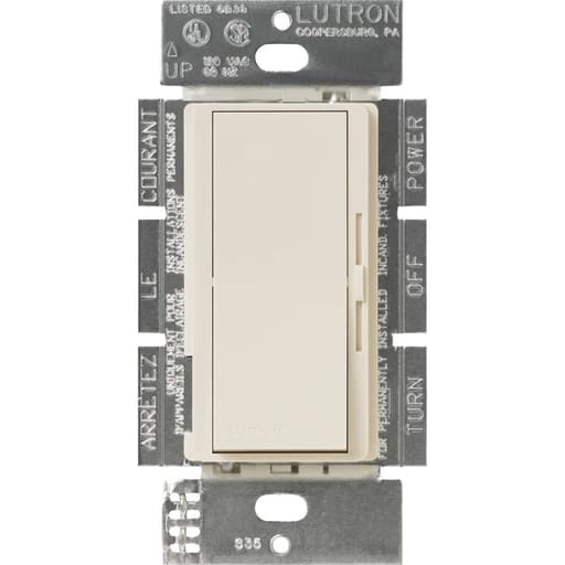 Lutron - Lutron DVLV-600P-LA Single Pole 450W Magnetic Low-Voltage DIVA Dimmer - Light Almond