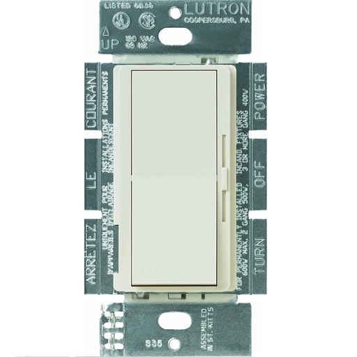 Lutron - Lutron DVLV-603P-LA 450 W 120 VAC Light Almond 3-Way Magnetic Low Voltage Paddle Switch Preset Dimmer