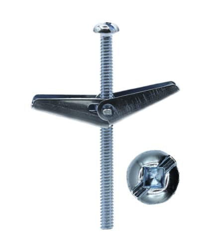 Cully / Mineralac - Cully 58149J 1/8" x 3" Mushroom Head Toggle Bolt & Wing, Phillips/Slotted - Zinc (50/Jar)