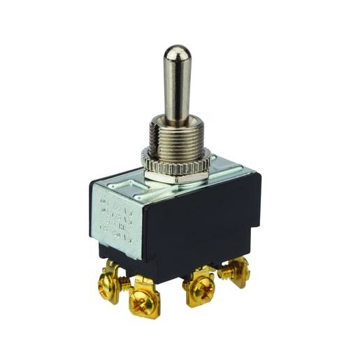 NSi - NSI 78260TS 15 Amp at 125 VAC 10 Amp at 250 VAC Brass/Nickel On-Off-On DPDT Maintained Multiple Pole Bat Toggle Switch