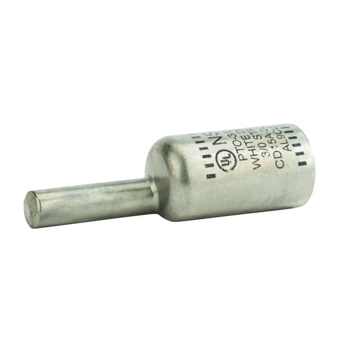 NSi - NSI PTO-3/0 3/0 AWG White Tinned Aluminum 1-Conductor Offset Pin Terminal