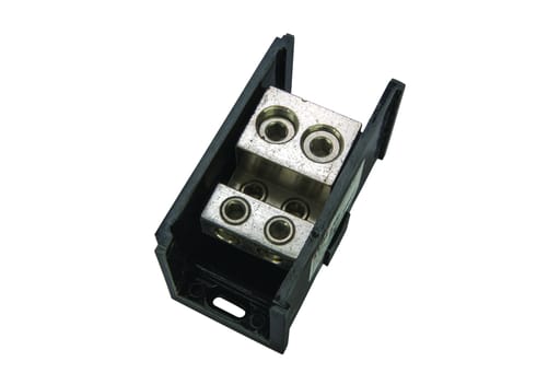NSi - NSI AL-R2-M4 4 AWG to 500 MCM Line 6 to 4/0 AWG Load 6-Terminal Black Aluminum Double Primary Power Distribution Block