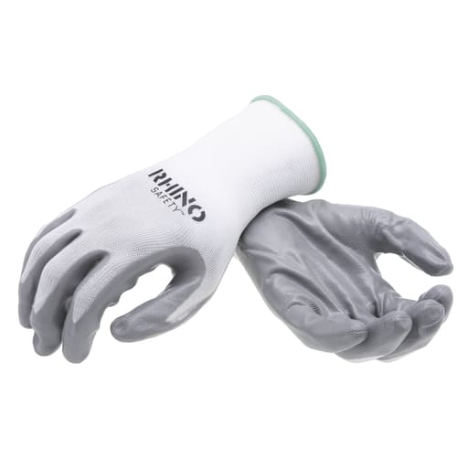NSi - NSI GLV-100M 13GA WHT NYL SHL GRY S