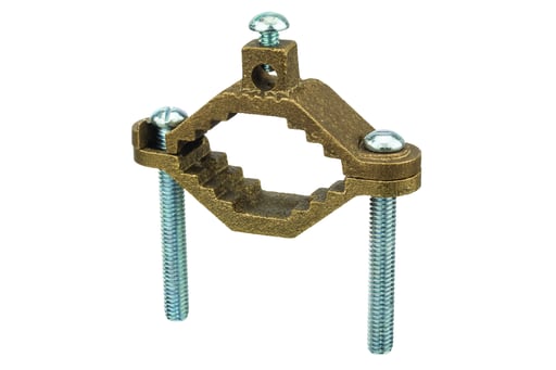 NSi - Nsi G-2 1-1/4 to 2 Inch Water Pipe 10 Solid to 2/0 AWG Stranded Bronze Heavy Duty Grounding Clamp