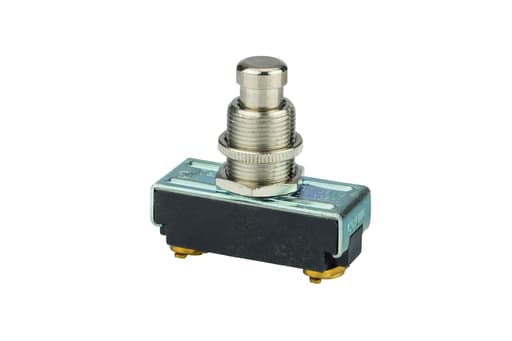 NSi - NSI 76080PS 15 Amp at 125 VAC 10 Amp at 250 VAC Brass/Nickel On SPST NC Momentary Push Button Switch
