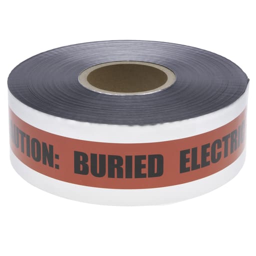 NSi - NSI ULTD-327 1000 Foot x 3 Inch Red Caution Buried Electric Line Below Legend Detectable Underground Line Tape