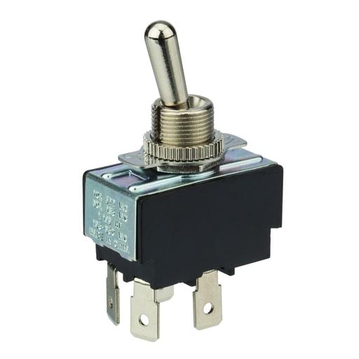 NSi - NSI 78130TQ 20 Amp at 125 VAC 10 Amp at 250 VAC Brass/Nickel On-Off DPST Bat Toggle Switch