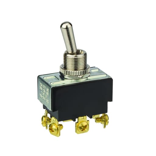 NSi - NSI 78270TS 20 Amp at 125 VAC 10 Amp at 250 VAC Brass/Nickel On-On DPDT Maintained Multiple Pole Bat Toggle Switch