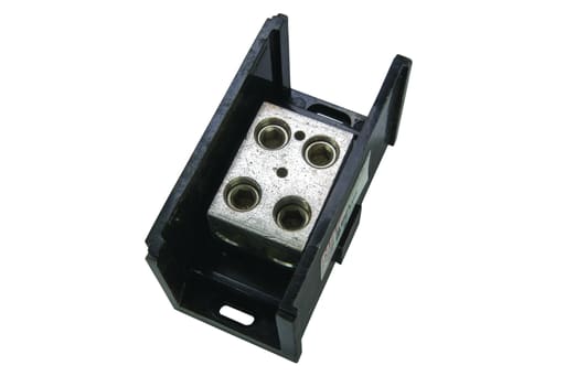 NSi - NSI AL-P2-P2 6 AWG to 350 MCM Line/Load 4-Terminal Black Aluminum Splicer/Reducer Power Distribution Block