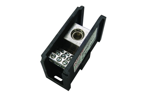 NSi - NSI AM-P1-H12 6 AWG to 350 MCM Line 14 to 4 AWG Load 13-Terminal Black Aluminum Single Primary Power Distribution Block
